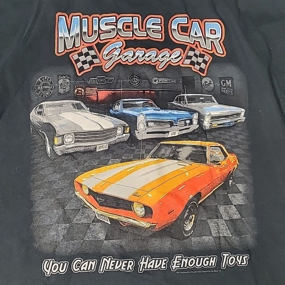 Vintage Classic Muscle CarsTee Black T-Shirt Short Sleeve History Y2K Medium - Picture 3 of 9